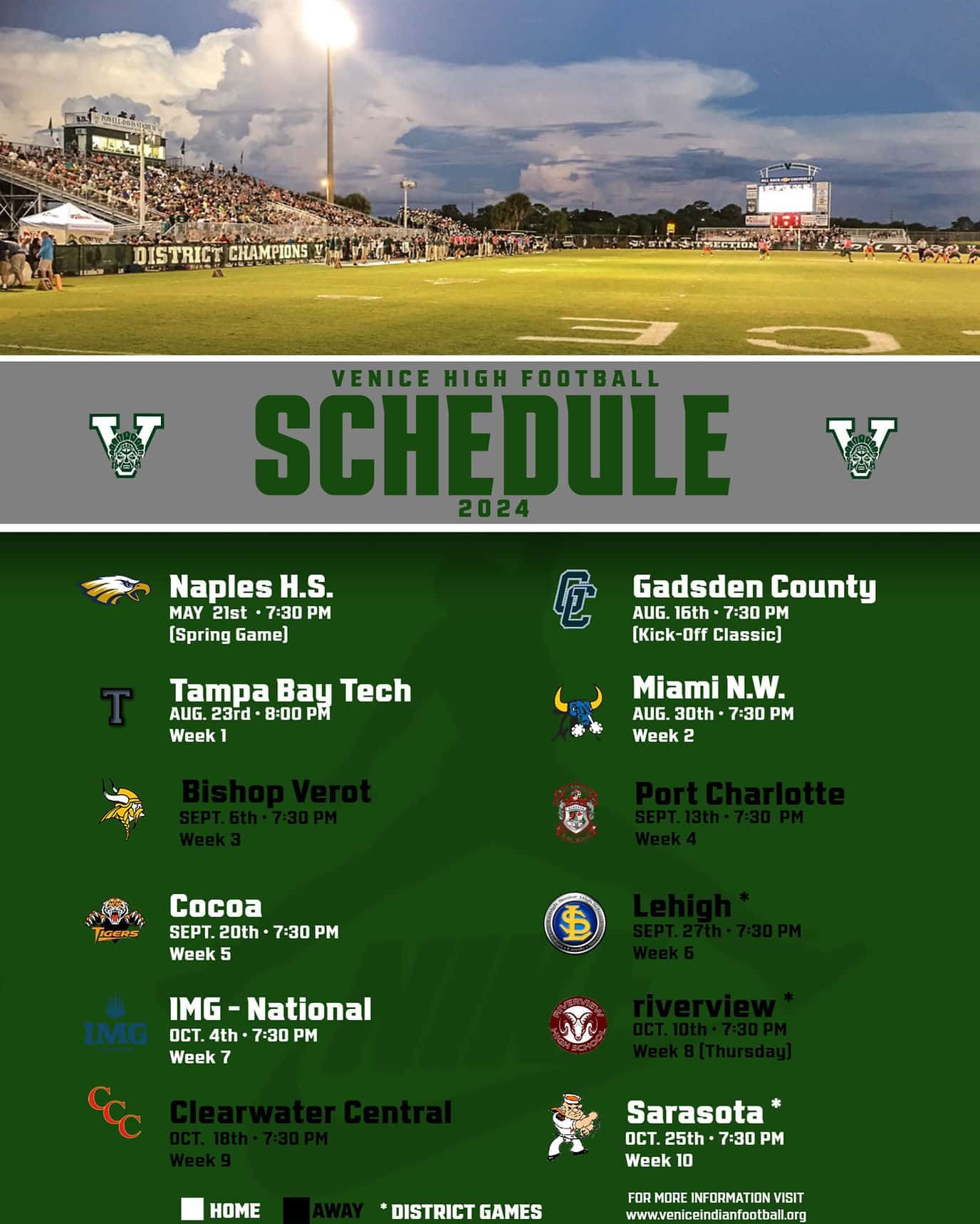 Venice High School Football Schedule